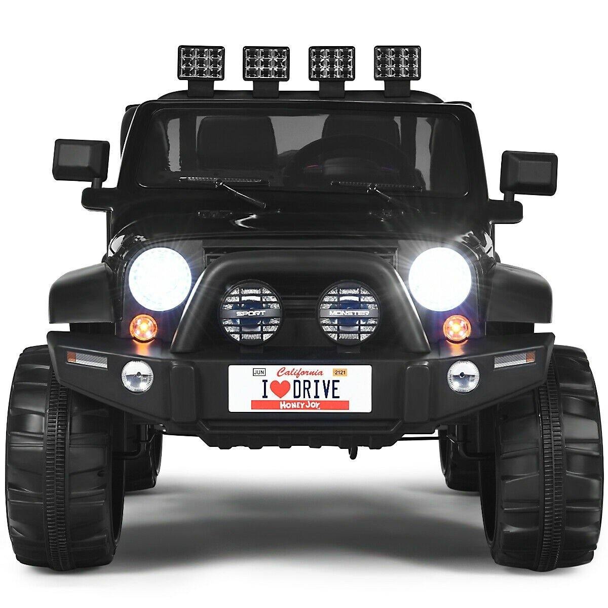Costzon 12V 2-Seater Ride-On Truck (TY327764BK+) Power Wheels ride-on